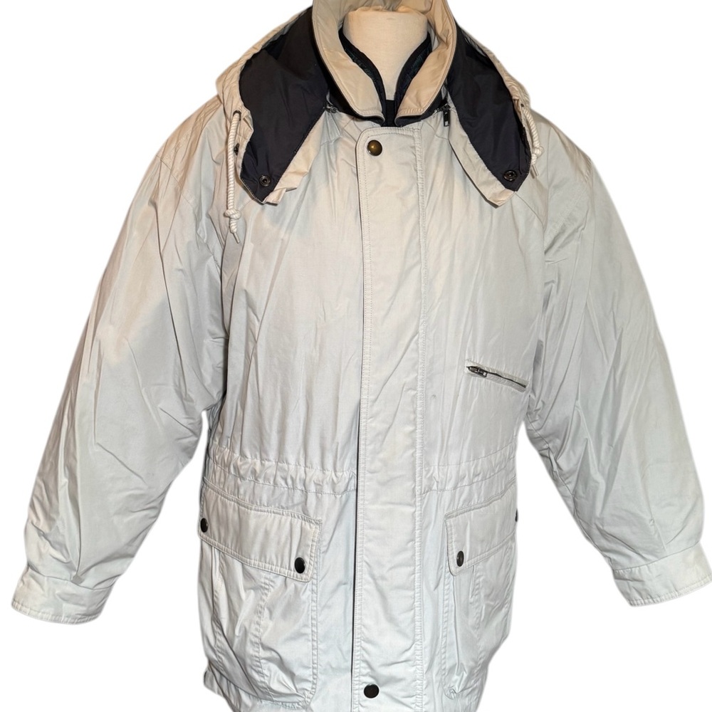 Towne By London Fog Vintage Hooded Down Lined Puffer Jacket - Men’s Medium - Tan